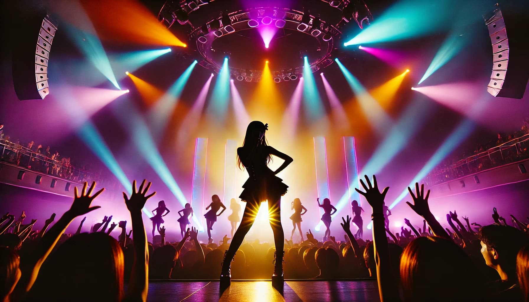 AI48 idol performance silhouette